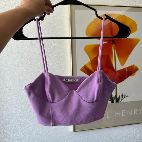 ZARA Purple Bustier Top xs - Picture 1 of 3